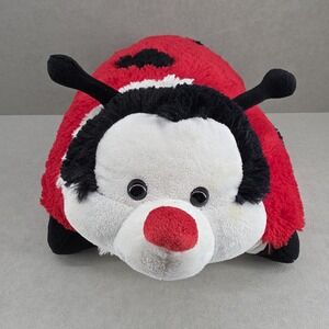 Pillow Pets Miss Ladybug 2009 Red Black Foldable Plush 17" Stuffed Plush Animal